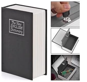 QASUL Kitap Görünümlü Altın Saklama Anahtarlı Çelik Mini Kasa Mücehver Kutusu Kilitli Kasa Kumbara - 2