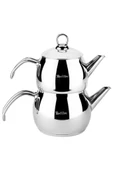 Tantitoni Hercul Orta Boy Paslanmaz Çelik Çaydanlık Takımı 1000/1600 Ml - 1