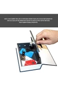 QASUL Kitap Görünümlü Altın Saklama Anahtarlı Çelik Mini Kasa Mücehver Kutusu Kilitli Kasa Kumbara - 3