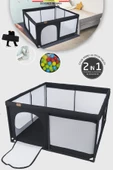 Baby Home 450 Gogoo 2in1 Oyun Parkı Oyun Alanı Ve Oyun Matı Halısı 125x125 Cm - 1