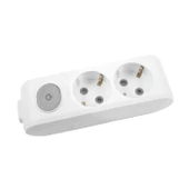 Viko 90117200 Multi-Let İkili Priz Anahtarlı Topraklı Klemensli (Beyaz) - 1