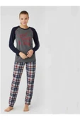Mod Collection 3380 Pamuklu Ekose Kareli Bayan Pijama Takım - 4