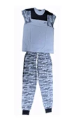 Mod Collection Kamuflaj Paçası Lastikli Erkek Pijama Takım - 5