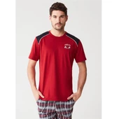 Mod 3240 Ekose Altı Kareli Penye Kısa Kol Erkek Pijama Takım - 2