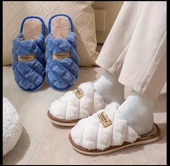 Kadın Peluş Kumaş Yumuş Ev Terliği - 1