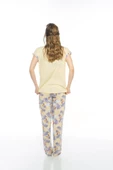 Estiva Kuğulu Palmiye Desen Viskon Bayan Pijama Takım - 8