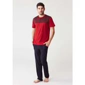 Mod 3259 Pamuklu Yazlık Kısa Kol Erkek Pijama Takım - 1
