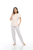 Estiva Kareli Desenli Ekose Kısa Kol Bayan Pijama Takım - 7