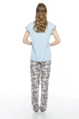 Estiva Paris Desenli Kısa Kol Viskon Bayan Pijama Takımı - 8