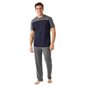 Mod Collection Günlük Kısa Kol Erkek Pijama Takım - 1