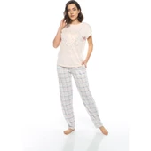 Estiva Kareli Desenli Ekose Kısa Kol Bayan Pijama Takım - 3