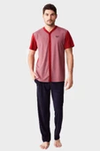 Mod Collection 3248 Boydan Düğmeli Erkek Pijama Takım - 2
