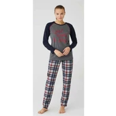 Mod Collection 3380 Pamuklu Ekose Kareli Bayan Pijama Takım - 2