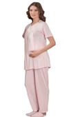 Emose 3948 Taşlı Çiçek Lohusa Pijama Takım - 4