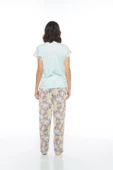 Estiva Kuğulu Palmiye Desen Viskon Bayan Pijama Takım - 6