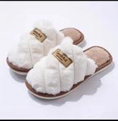 Kadın Peluş Kumaş Yumuş Ev Terliği - 3