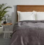 Karaca Home Sandra Gri Çift Kişilik Balık Sırtı Pamuk Battaniye - 2