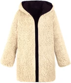 Peluş Çift Taraflı Kışlık Kadın Tüylü Ceket - 1