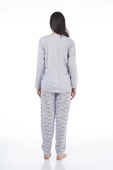 Estiva Desenli Uzun Kol Viskon Bayan Pijama Takım - 5