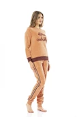 Poleren Sıfır Yaka Bilekli Kışlık Bayan Pijama Takım - 6
