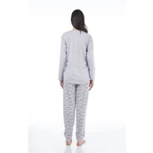 Estiva Desenli Uzun Kol Viskon Bayan Pijama Takım - 2