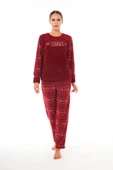 Estiva Desenli Günlük Peluş Polar Bayan Pijama Takım thumbnail 3