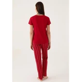 Arnetta Patlı Düğmeli Yaka Viskon Bayan Pijama Takım - 3