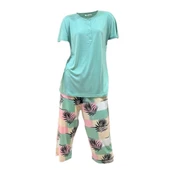 Bludream Battal Viskon Kısa Kol Büyük Beden Bayan Kapri Takım thumbnail 2