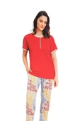Bludream Düğmeli Viskon Büyük Beden Bayan Pijama Takım thumbnail 4