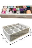 Periboia 12 Bölmeli Pratik Bölmeli Çekmece Düzenleyici Organizer(İç Çamaşırı Kravat Çorap Düzenleyici) - 1