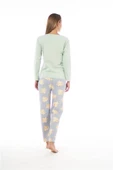 Estiva Patlı Yaka Desenli Uzun Kol Bayan Pijama Takım - 6