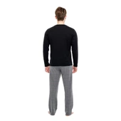 Mod Collection Pamuklu Sıfır Yaka Kareli Erkek Pijama Takım - 6