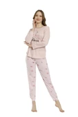 Estiva Desenli Uzun Kol Viskon Bayan Pijama Takım - 6
