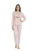 Estiva Desenli Uzun Kol Viskon Bayan Pijama Takım - 4
