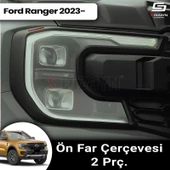 S-Dizayn Ford Ranger 4 ABS Plastik Ön Far Çerçevesi 2 Prç. 2023 Üzeri A+ Kalite - 1