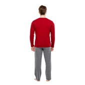 Mod Collection Pamuklu Sıfır Yaka Kareli Erkek Pijama Takım - 3