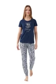 Pierre Cardin Sıfır Yaka Pamuklu Kısa Kol Bayan Pijama Takım thumbnail 10