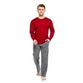Mod Collection Pamuklu Sıfır Yaka Kareli Erkek Pijama Takım - 1