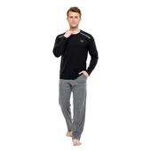 Mod Collection Pamuklu Sıfır Yaka Kareli Erkek Pijama Takım - 4