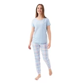 Pierre Cardin Pamuklu Lastikli Paça Kısa Kol Bayan Pijama Takım thumbnail 3