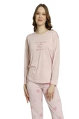 Estiva Desenli Uzun Kol Viskon Bayan Pijama Takım - 6
