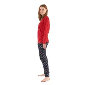 U.S. Polo Assn. Sıfır Yaka Pamuklu Kışlık Bayan Pijama Takım - 2