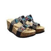 Guja Taşlı Yüksek Dolgu Topuk Anatomik Günlük Bayan Terlik thumbnail 1