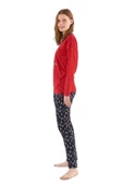 U.S. Polo Assn. Sıfır Yaka Pamuklu Kışlık Bayan Pijama Takım - 5