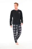 Estiva Alt Pijaması Ekose Kareli Polar Erkek Pijama Takım - 3