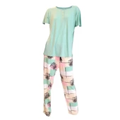 Bludream Düğmeli Viskon Büyük Beden Bayan Pijama Takım - 2