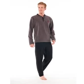 Estiva Alt Üst Günlük Polar Erkek Pijama Takım - 3