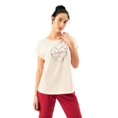 Eros Pamuklu Üstü Baskılı Kısa Kol Bayan Şort Takım thumbnail 3