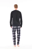 Estiva Alt Pijaması Ekose Kareli Polar Erkek Pijama Takım - 4
