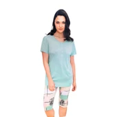 Bludream Battal Viskon Kısa Kol Büyük Beden Bayan Kapri Takım thumbnail 1